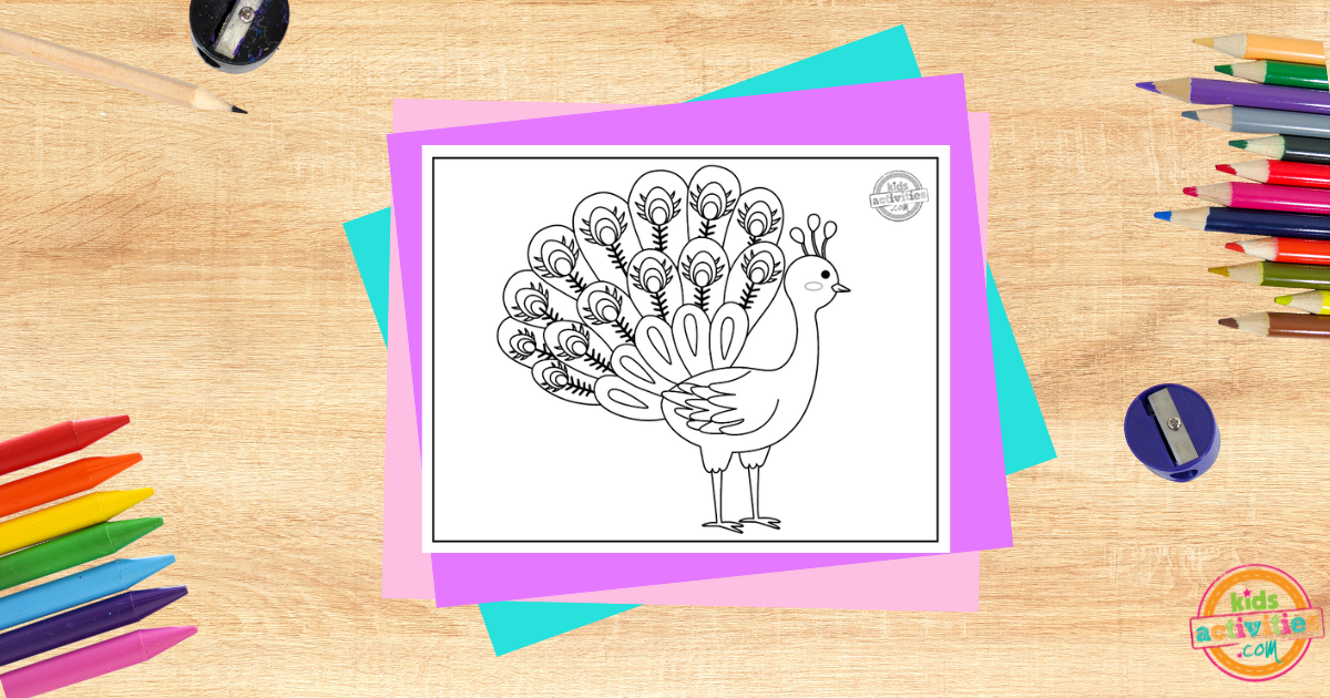 Adorable Peacock Coloring Page