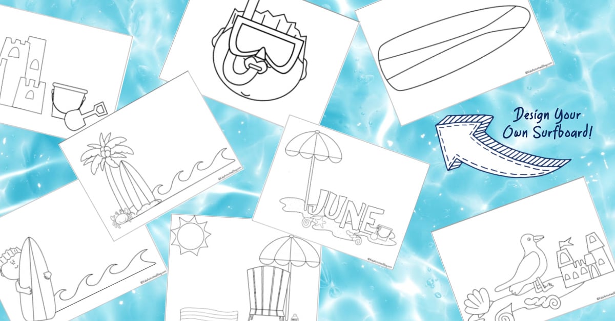 9 Free Fun Beach Coloring Pages for Kids