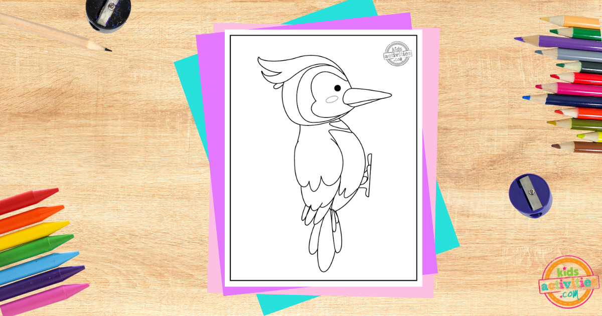 Printable Woodpecker Coloring Page For Kids