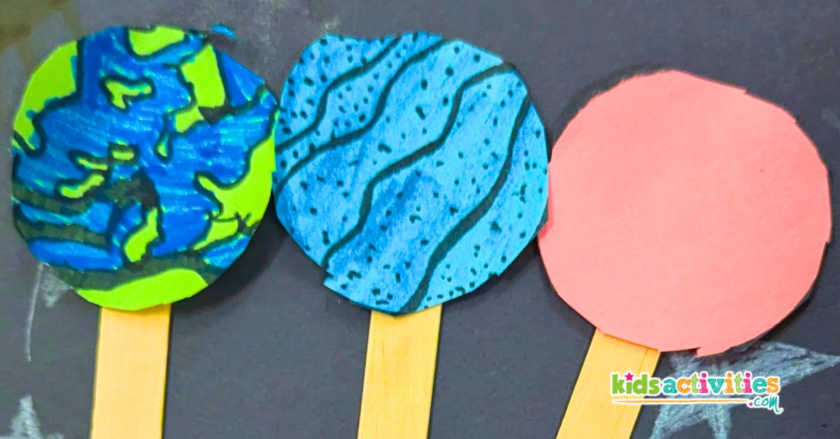 Easy Outer Space Puppet Art Activity for K-2nd Grade