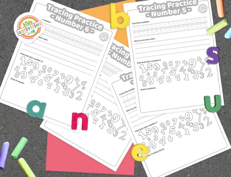 Printable Tracing 0-9 Practice Worksheets