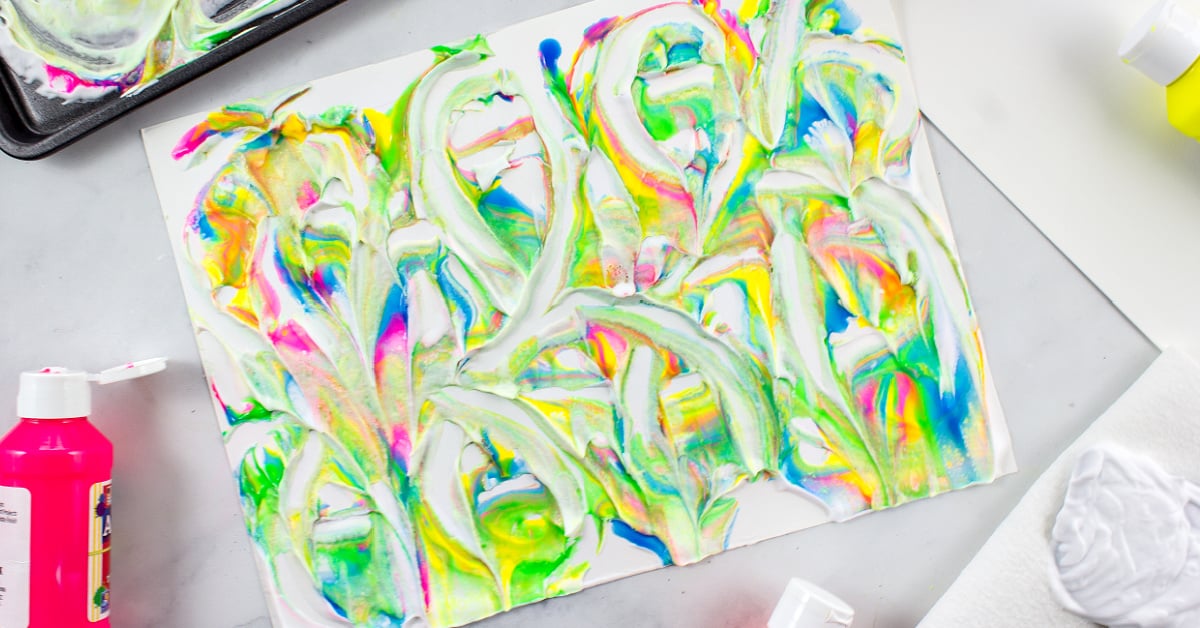 Colorful Shaving Cream Art for Kids