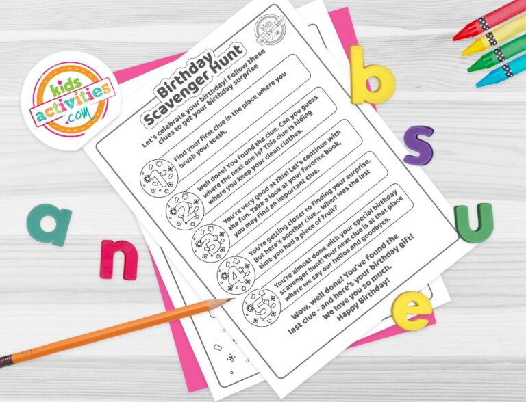 Free Printable Birthday Scavenger Hunt For Kids