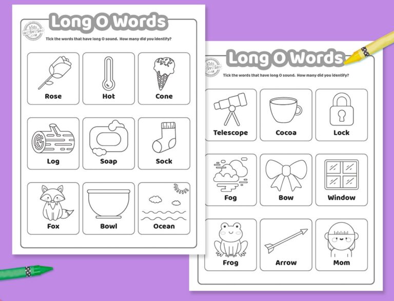 Long O Words Worksheets To Print