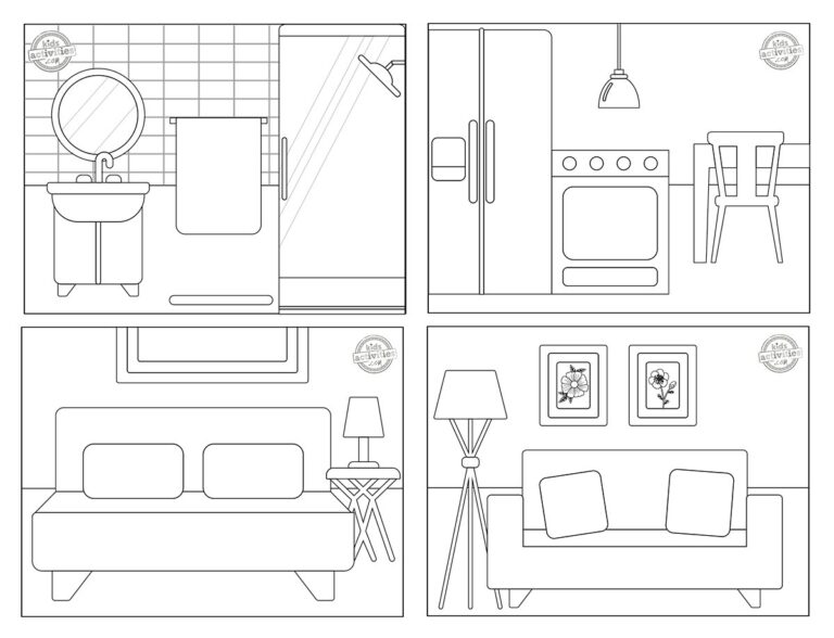 Free Printable Paper Doll House Coloring Pages