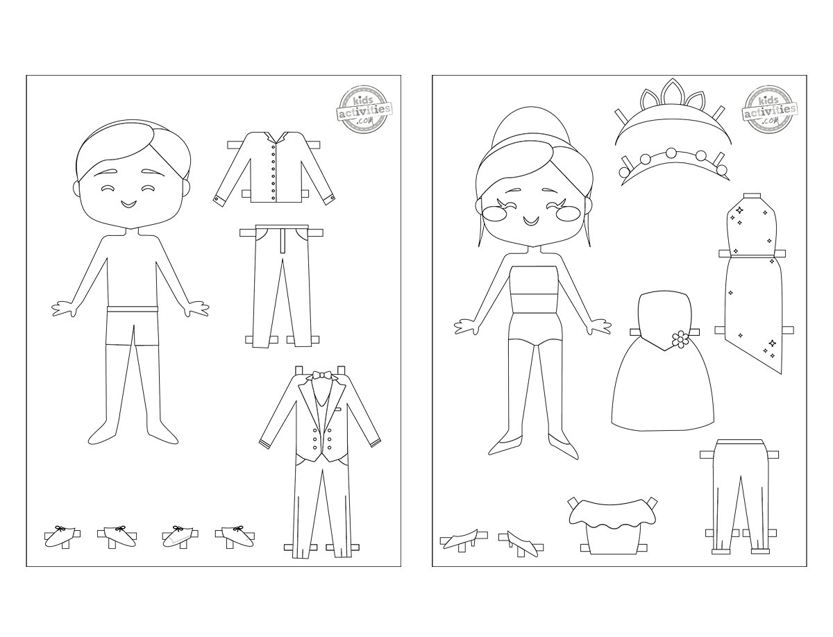 Free Dress Up Paper Dolls Coloring Pages