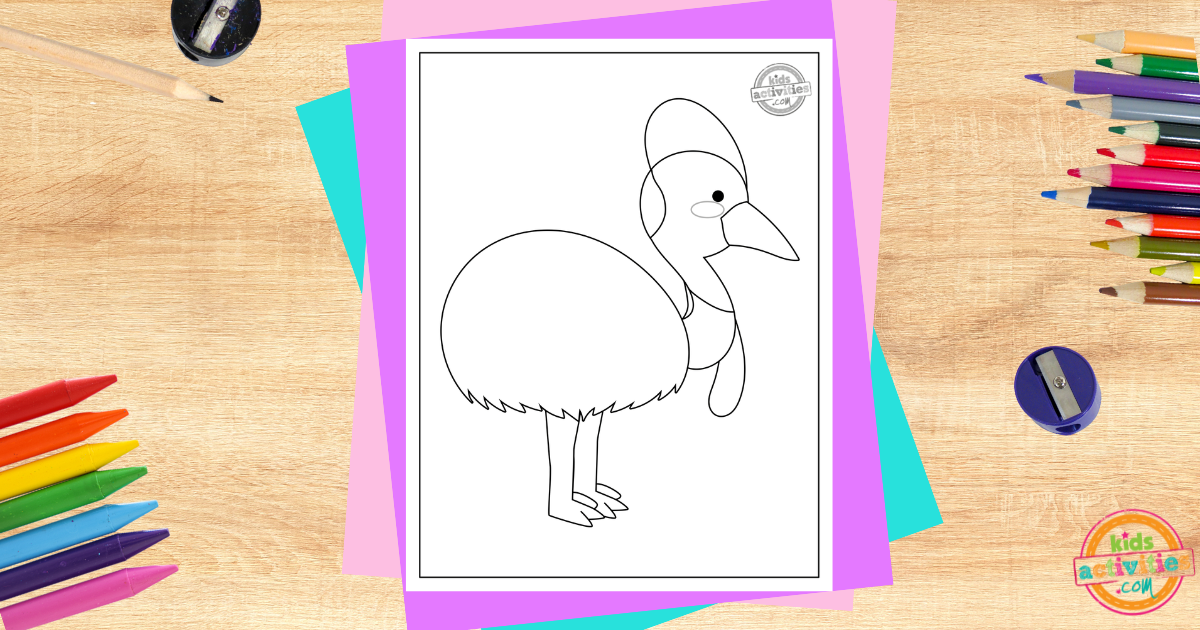 Cute Free Printable Cassowary Coloring Page For Kids