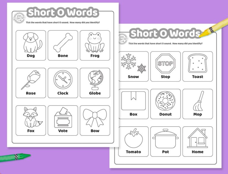 Free Printable Short O Words Worksheets