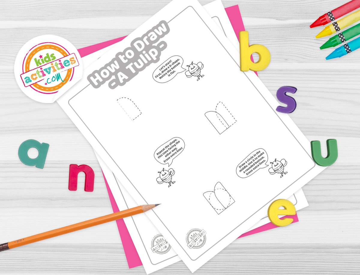 How To Draw A Tulip Easy Printable Lesson For Kids