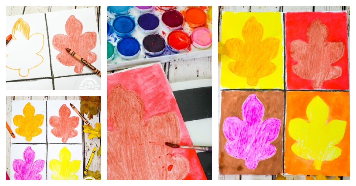 Colorful Warhol Inspired Fall Leaf Art Project For Kids