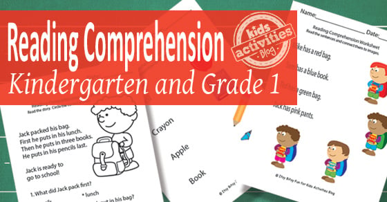 Free Reading Comprehension Worksheets for Back to School – Kindergarten & 1st Grade