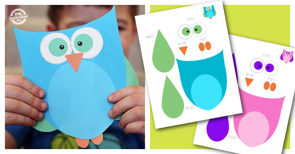 Super Cute Preschool Owl Craft with Printable Owl Template