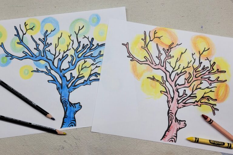 Analogous Colored Tree Art Project for Kids