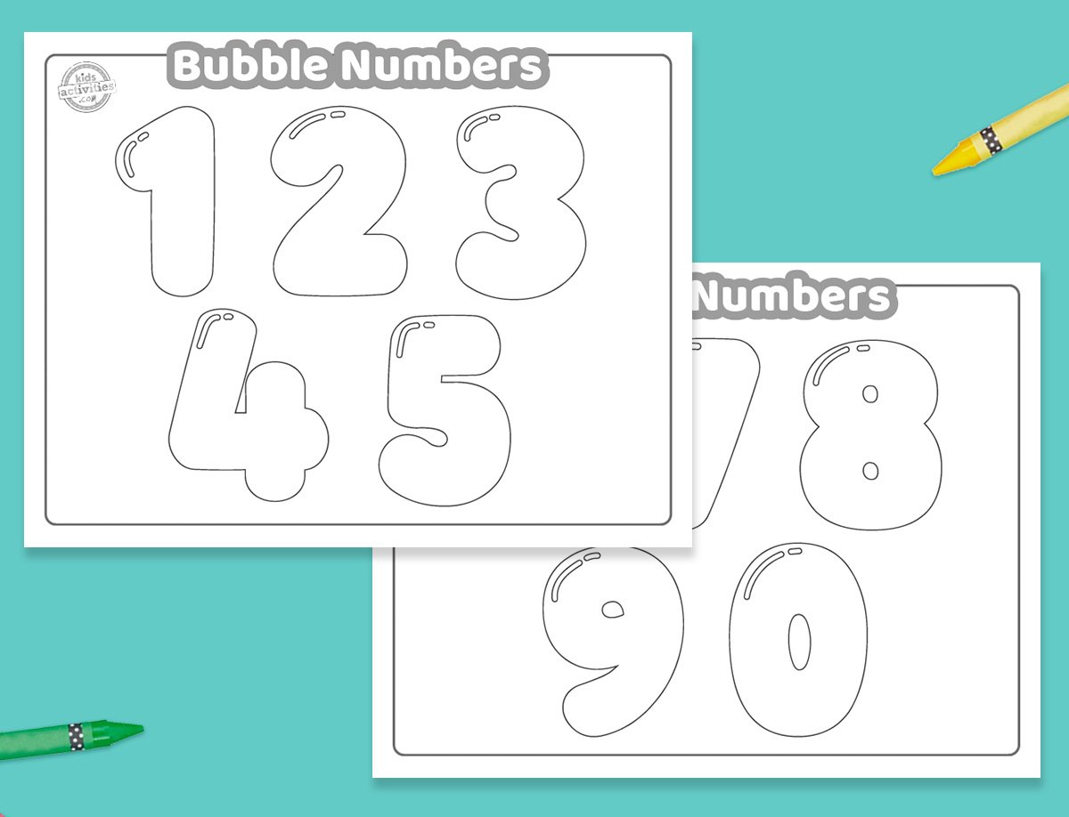 Super Fun Bubble Numbers 0-9 Printable!