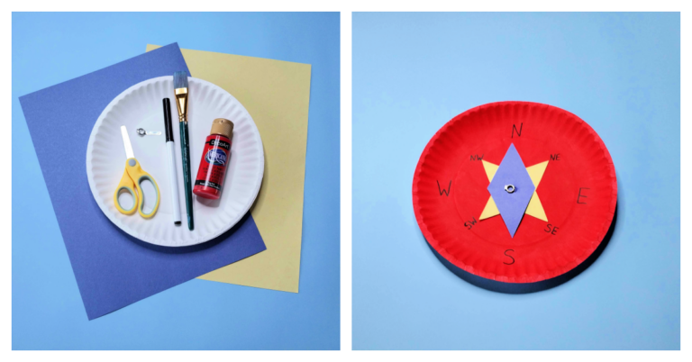 Pretend Paper Plate Compass Craft For Kids