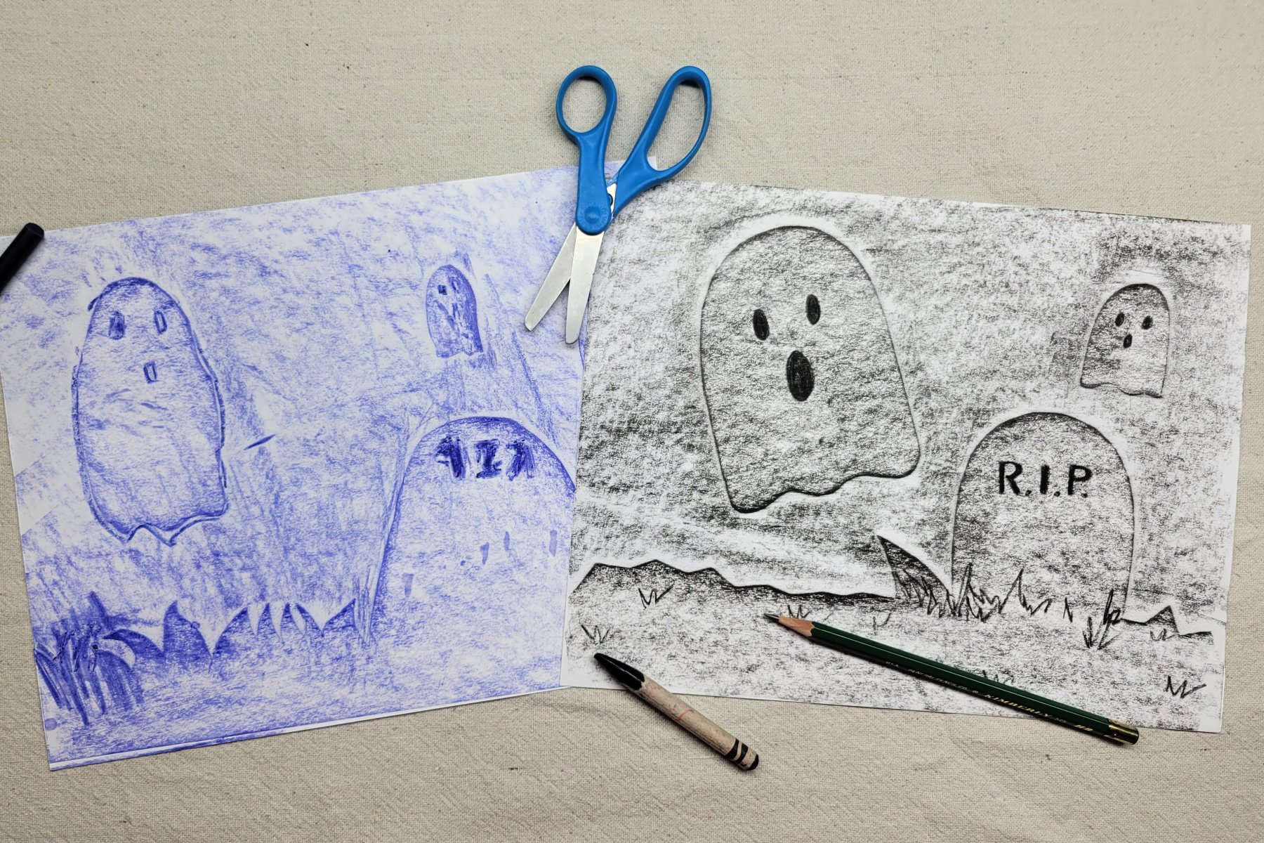 Ghostly Graveyard Art Project for Kids