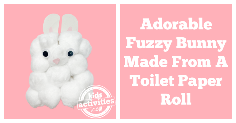 Adorable Fuzzy Bunny Made From A Toilet Paper Roll