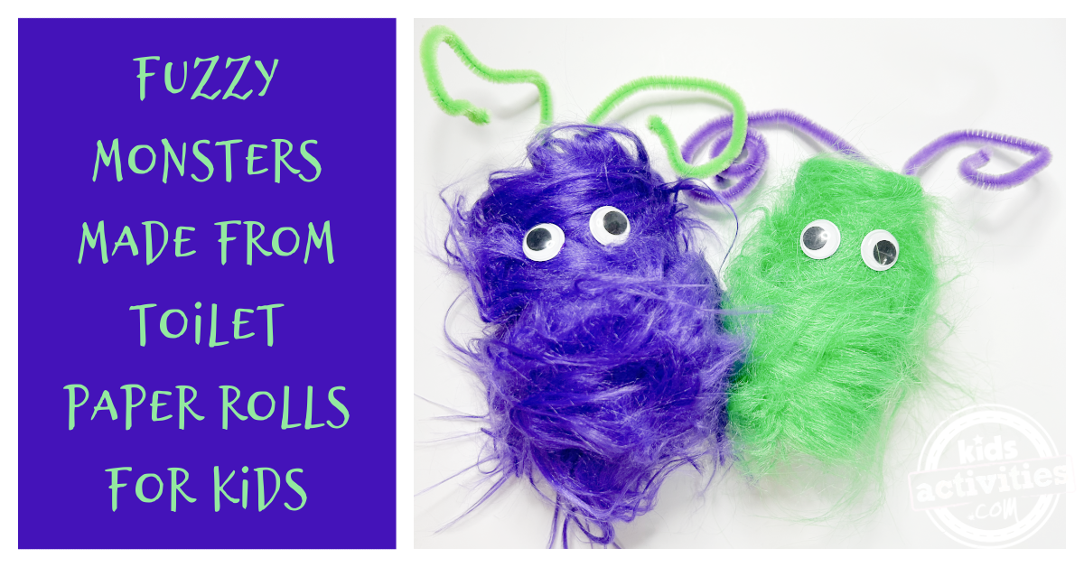 Fuzzy Monsters Made From Toilet Paper Rolls for Kids