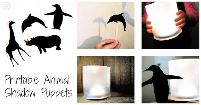 Easy Animal Shadow Puppets Craft with Printable