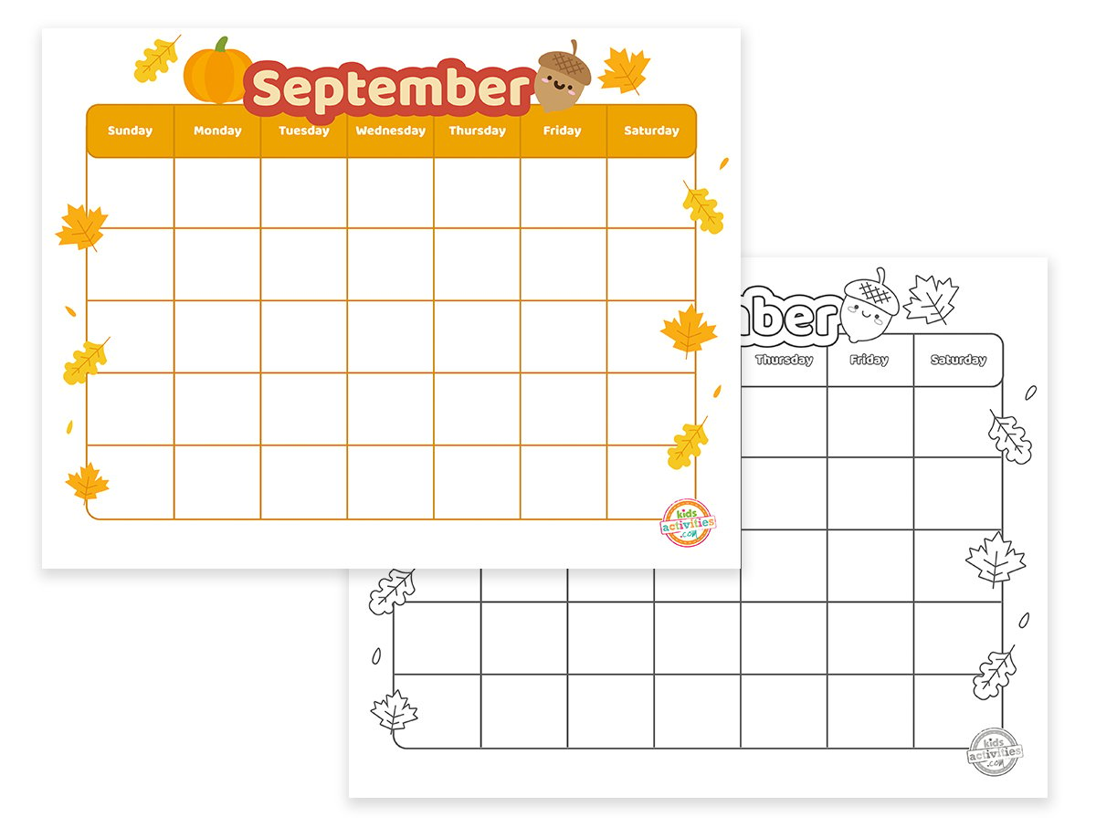 Free Printable September Calendar