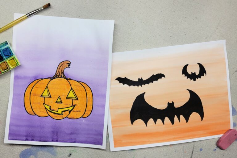 Spooky Watercolor Washes Art Project for Kids