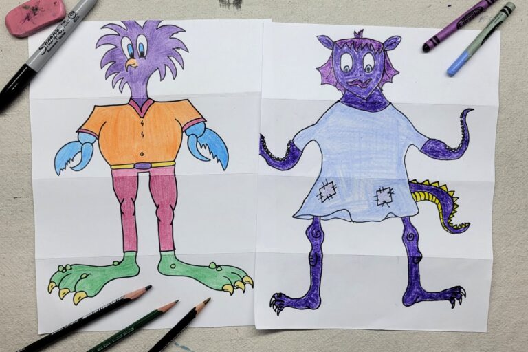 Complete-the-Monster Group Art Project for Kids 