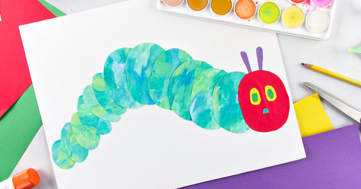 Easy Very Hungry Caterpillar Mixed Media Craft