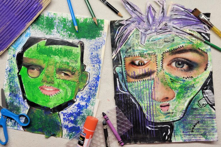 Mixed Media Monster Art Project for Kids