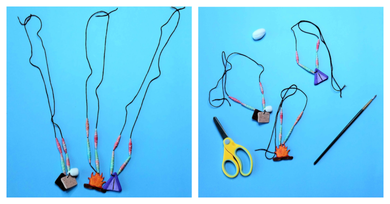 Cute and Easy Camp Necklace Craft For Kids