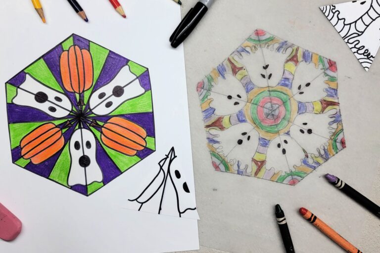 Spooky Hexagon Art Project for Kids