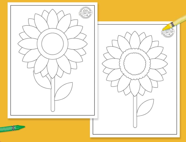 Cute Sunflower Outline {Free Printable}