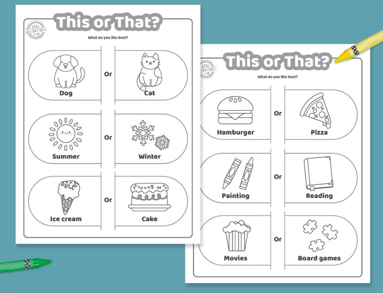 Free Printable ‘This or That’ Questions For Kids