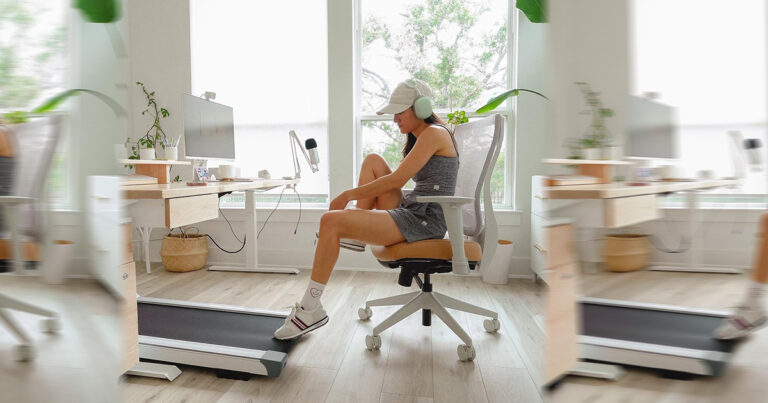 the everygirl social under desk treadmill