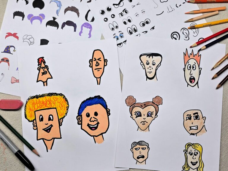 Drawing Cartoon Faces Art Project for Kids