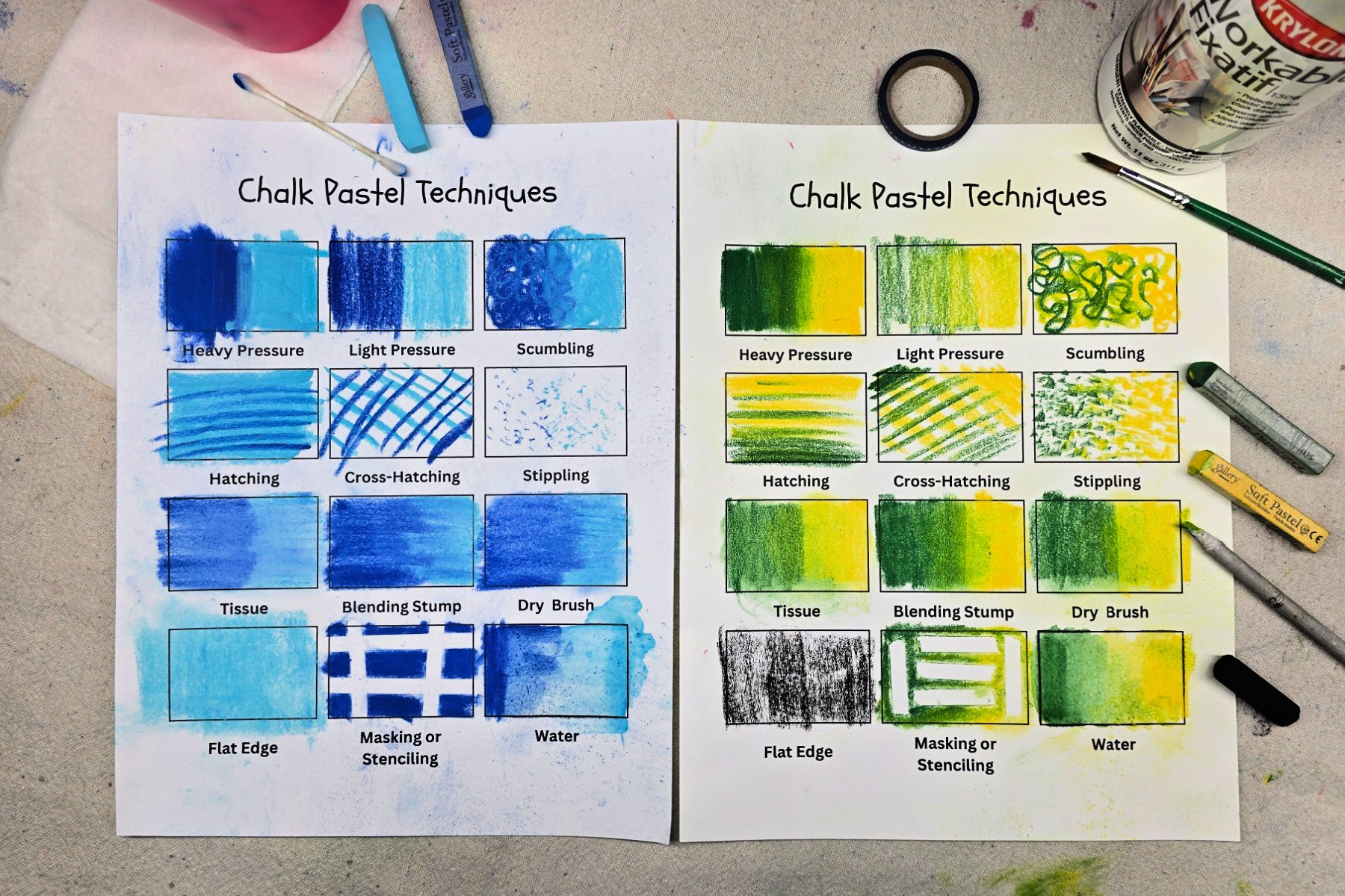 Chalk Pastel Techniques Art Project for Kids