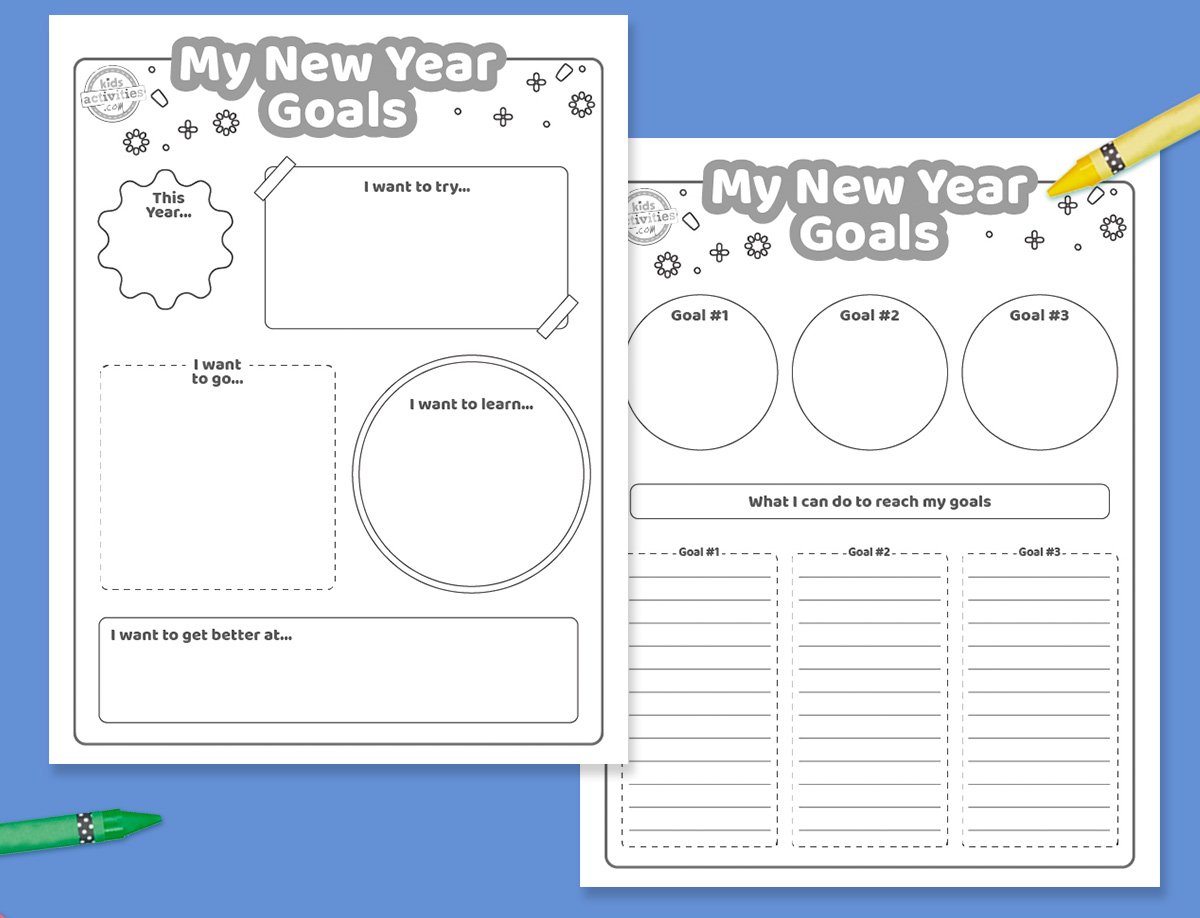 New Year Goals Template For Kids