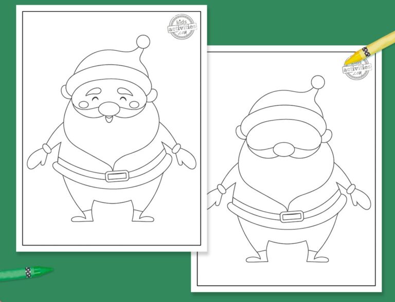 Santa Claus Outline For Kids and Adults