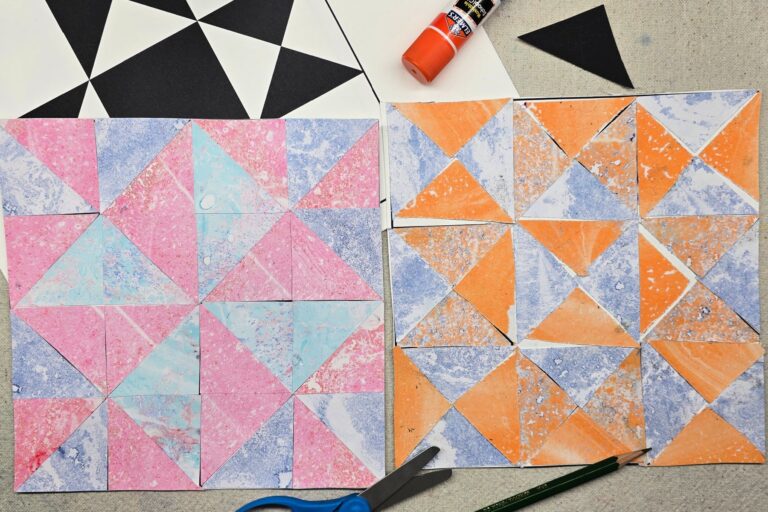 Scrap Paper Quilt Square Art Project for Kids