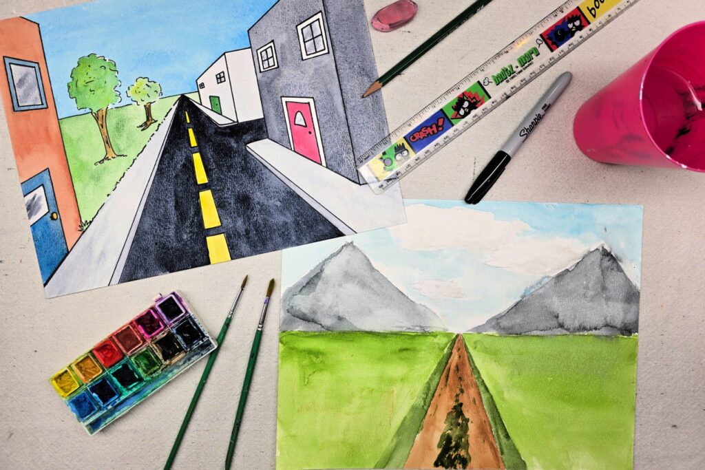 One Point Perspective Art Project for Kids