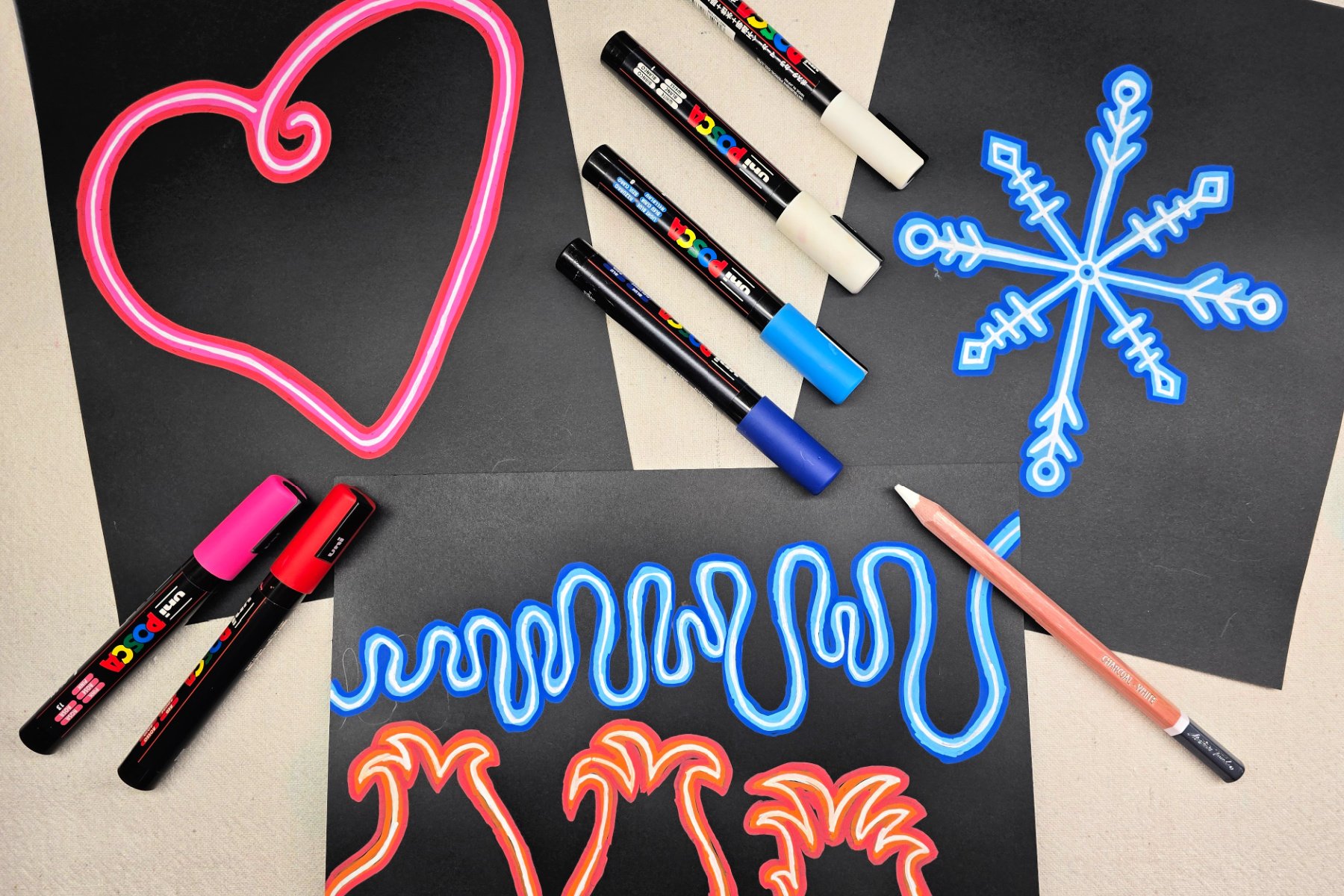 Painting Neon Art Project for Kids