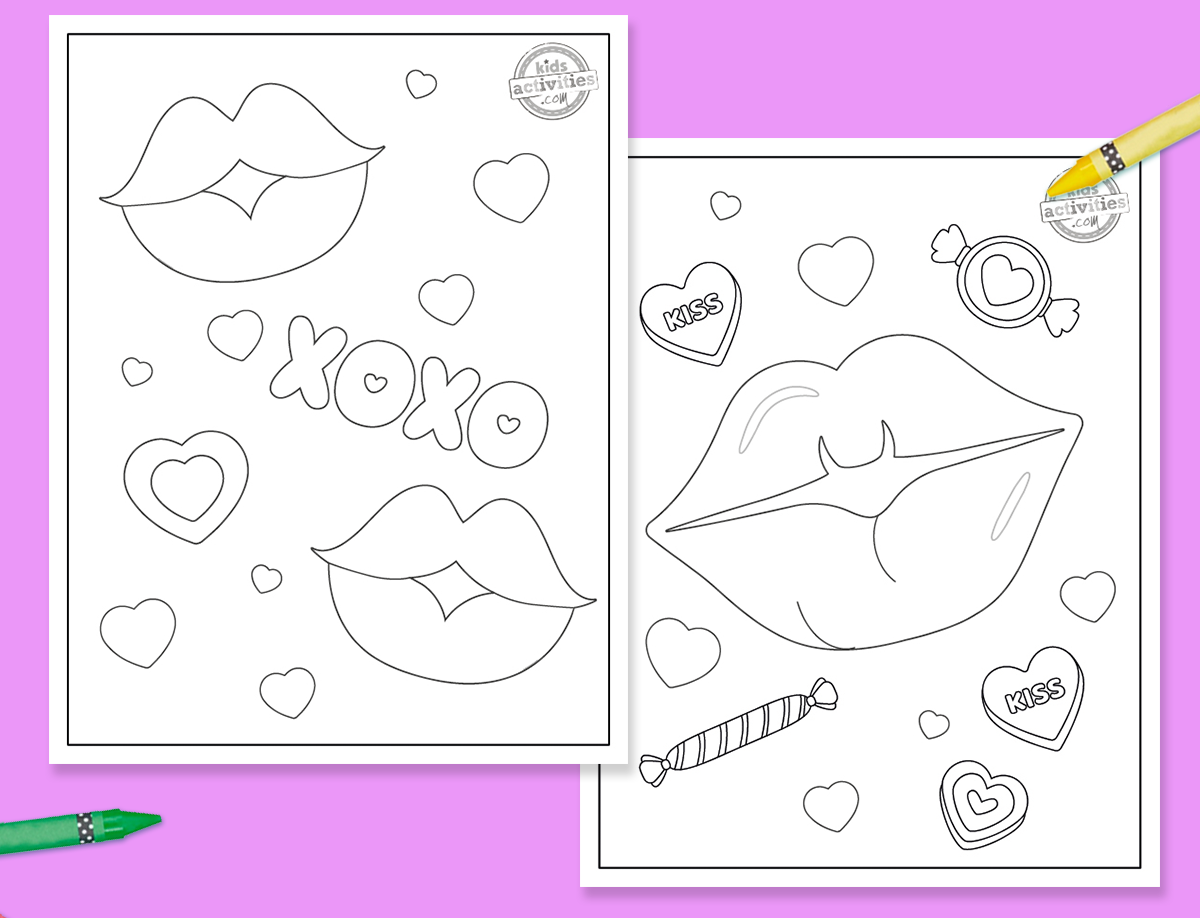 Free Kissy Lips Coloring Pages