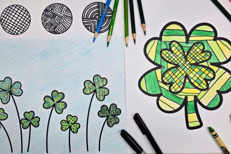 Shamrock Zentangle Art Project for Kids