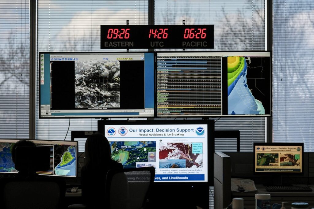 Monitors at the National Oceanic and Atmospheric Administration NOAA