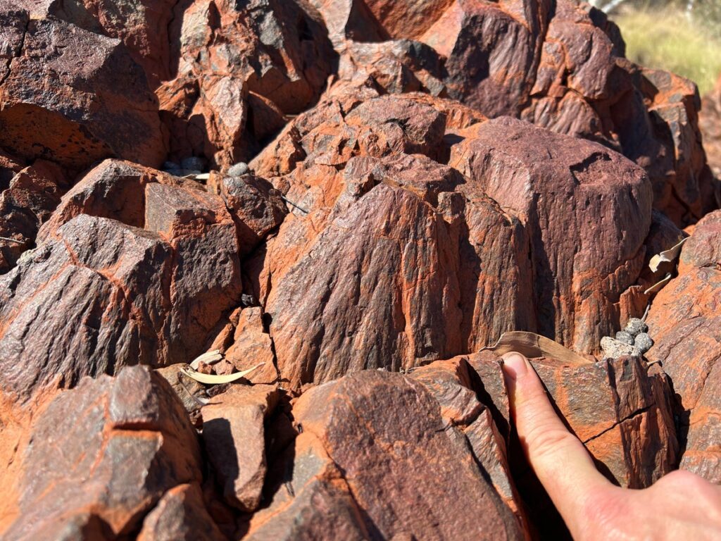 Shatter cones formed by the impact in the Pilbara