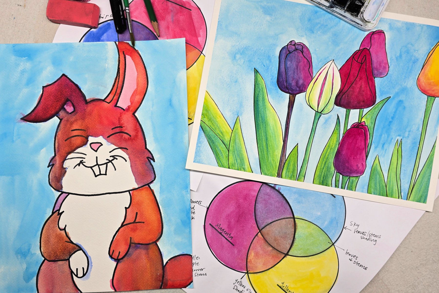 Layering Watercolors Art Project for Kids