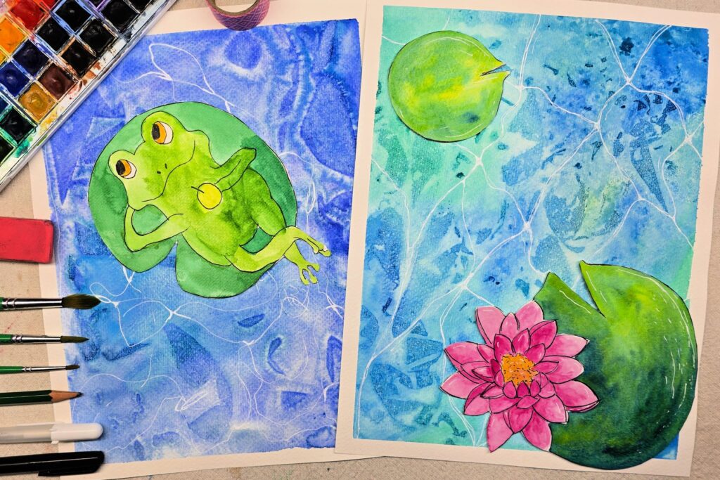 Watercolor Lily Pad Art Project for Kids