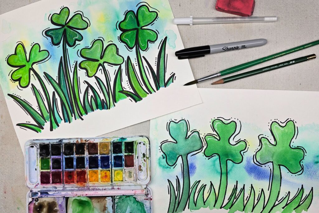 Whimsical Shamrock Art Project for Kids